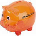 4"x 3"x 3 1/2" Orange Piggy Bank